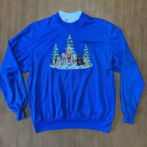 Christmas Sweatshirt Doggies (Dalmatian, Boxer, Boston Terrier) - Size Small